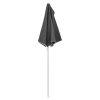Garden Half Parasol with Pole 70.9"x35.4" Anthracite