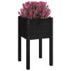 Garden Planter Black 15.7"x15.7"x27.6" Solid Wood Pine