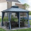10*10FT patic gazebo,alu gazebo with steel canopy,Outdoor Permanent Hardtop Gazebo Canopy for Patio, Garden, Backyard