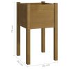 Garden Planters 2 pcs Honey Brown 15.7"x15.7"x27.6" Solid Wood Pine