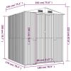 Garden Shed Light Gray 75.6"x75.2"x87.8" Galvanized Steel