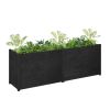 Garden Planter Black 78.7"x19.7"x27.6" Solid Wood Pine